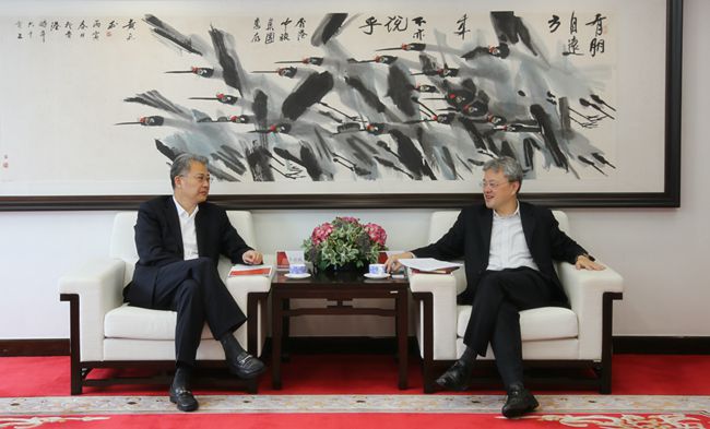 萬敏董事長(zhǎng)、姜巖總經(jīng)理會(huì)見光大集團(tuán)董事長(zhǎng)李曉鵬一行（圖）